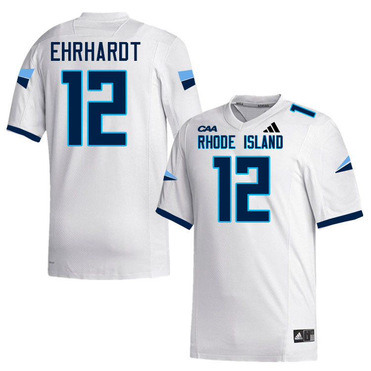 Rhode Island Rams #12 Tom Ehrhardt College Football Jerseys,Uniforms-White